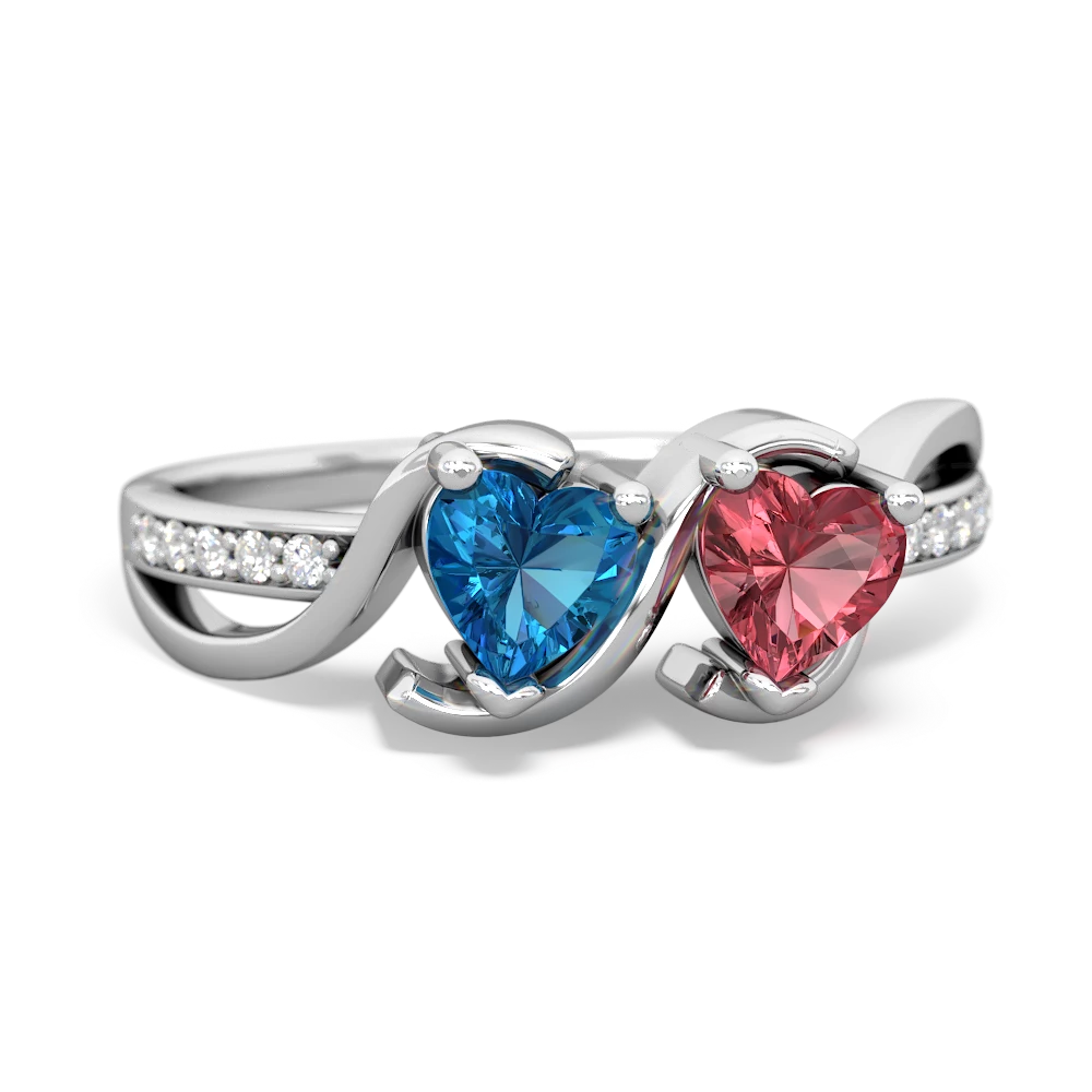 London Topaz Side By Side 14K White Gold ring R3090