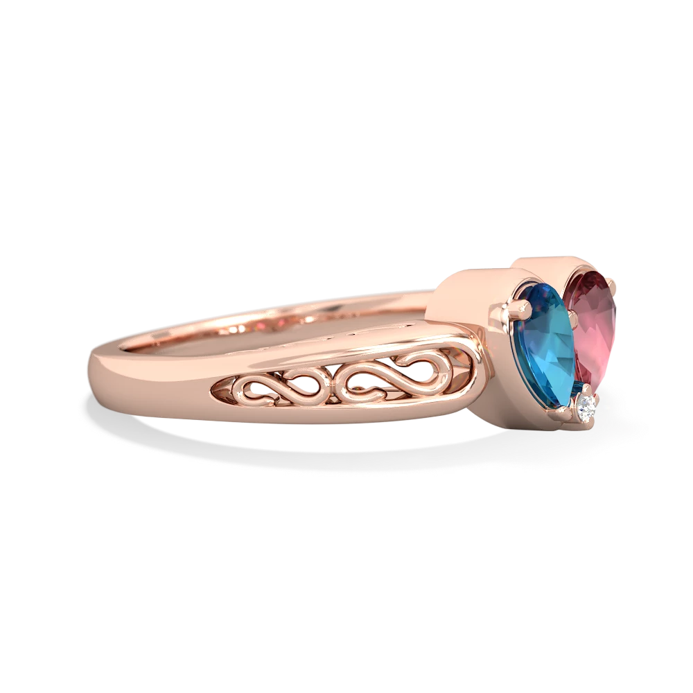 London Topaz Filligree 'One Heart' 14K Rose Gold ring R5070