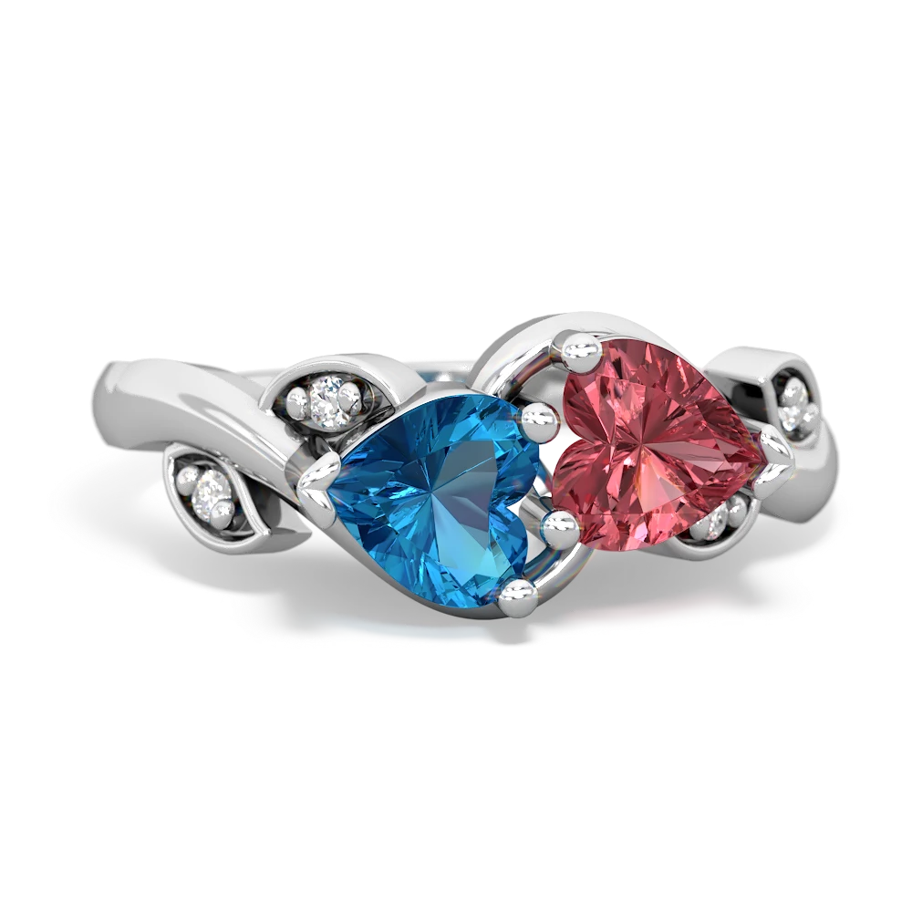 London Topaz Floral Elegance 14K White Gold ring R5790