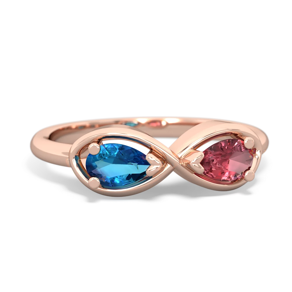 London Topaz Infinity 14K Rose Gold ring R5050