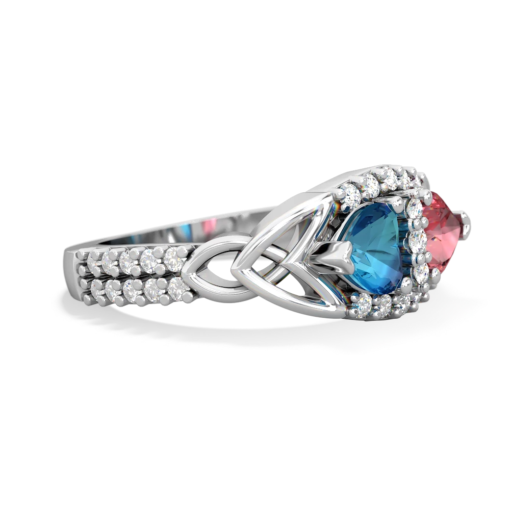 London Topaz Sparkling Celtic Knot 14K White Gold ring R2645