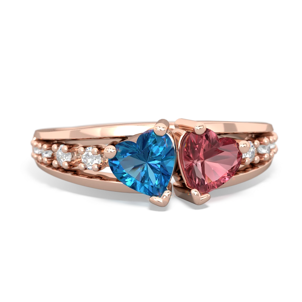 London Topaz Heart To Heart 14K Rose Gold ring R3342