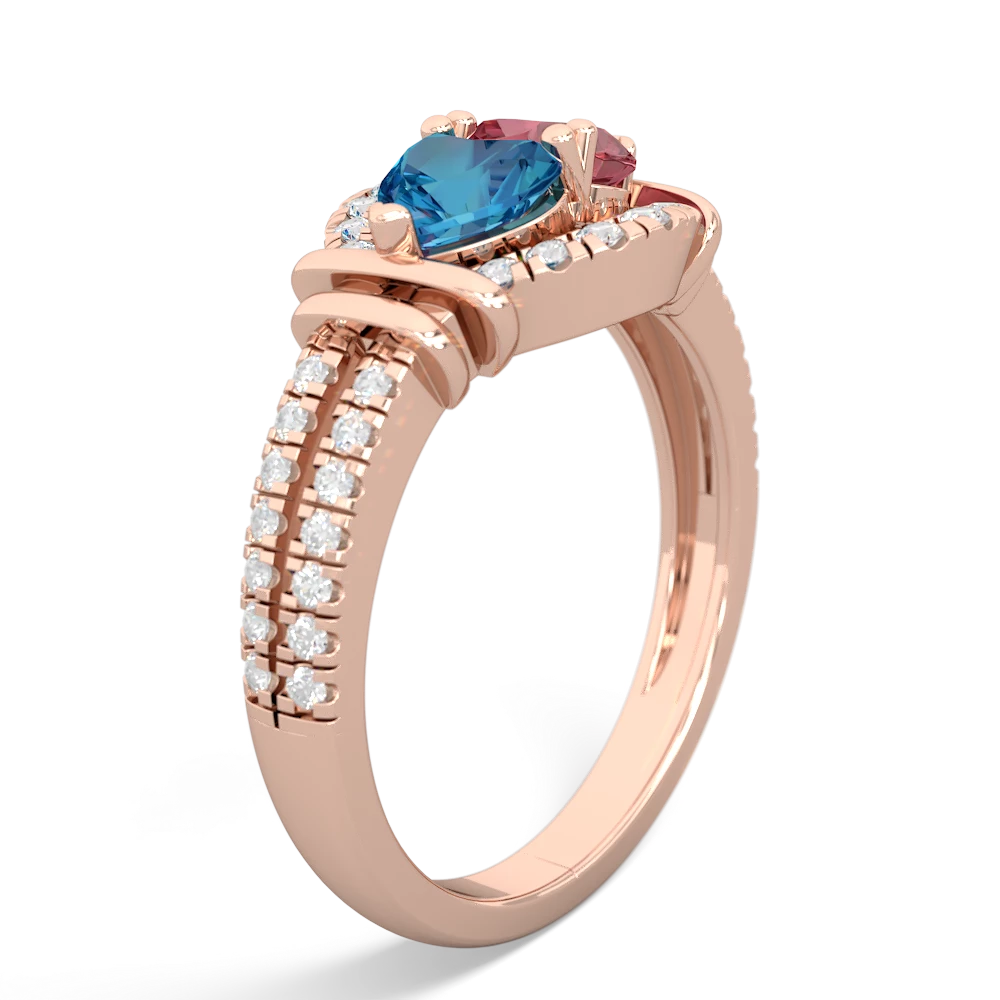 London Topaz Art-Deco Keepsake 14K Rose Gold ring R5630