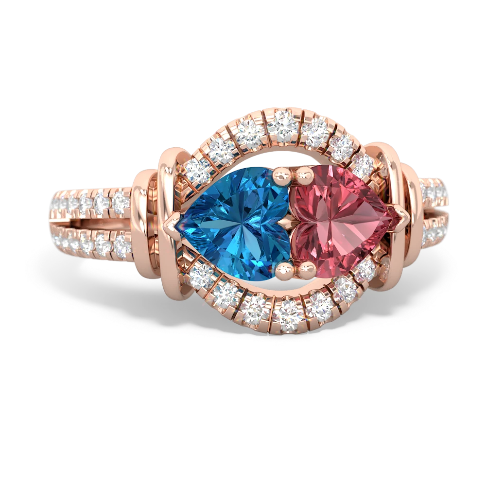 London Topaz Art-Deco Keepsake 14K Rose Gold ring R5630