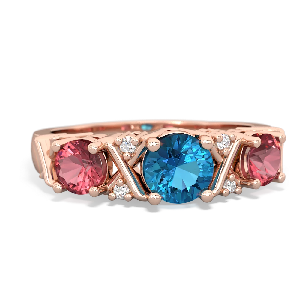 London Topaz Hugs And Kisses 14K Rose Gold ring R5016