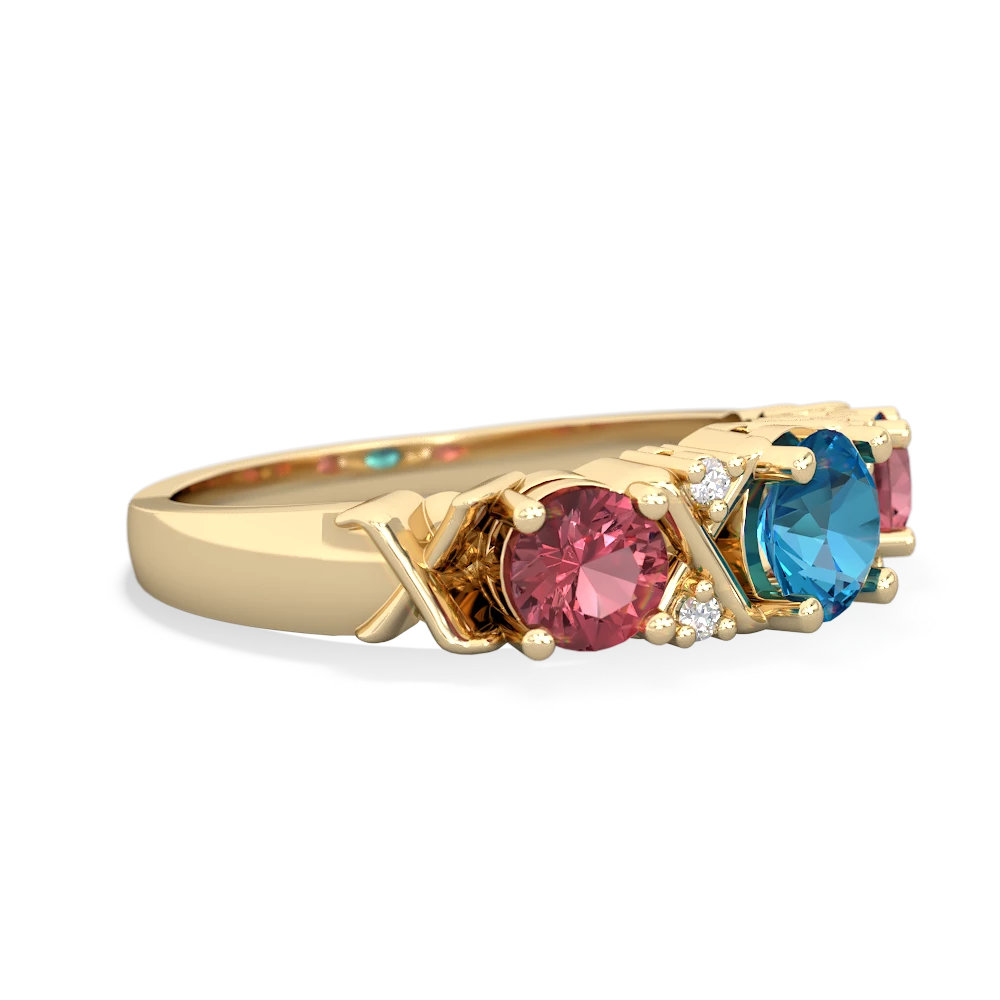 London Topaz Hugs And Kisses 14K Yellow Gold ring R5016