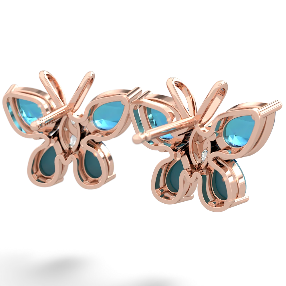 London Topaz Butterfly 14K Rose Gold earrings E2215