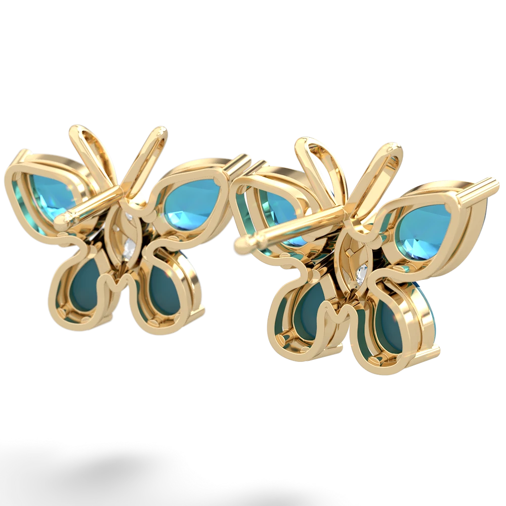 London Topaz Butterfly 14K Yellow Gold earrings E2215