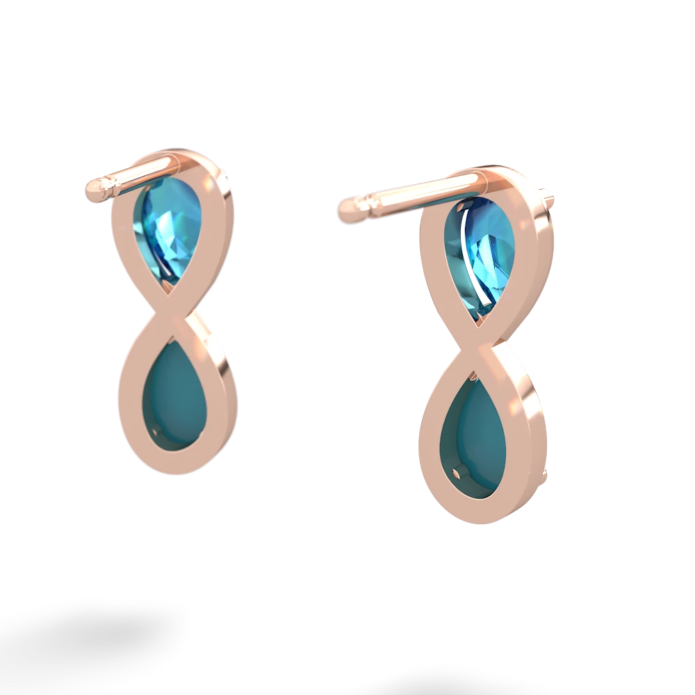 London Topaz Infinity 14K Rose Gold earrings E5050