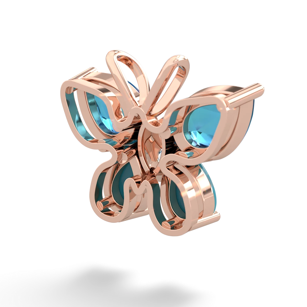 London Topaz Butterfly 14K Rose Gold pendant P2215