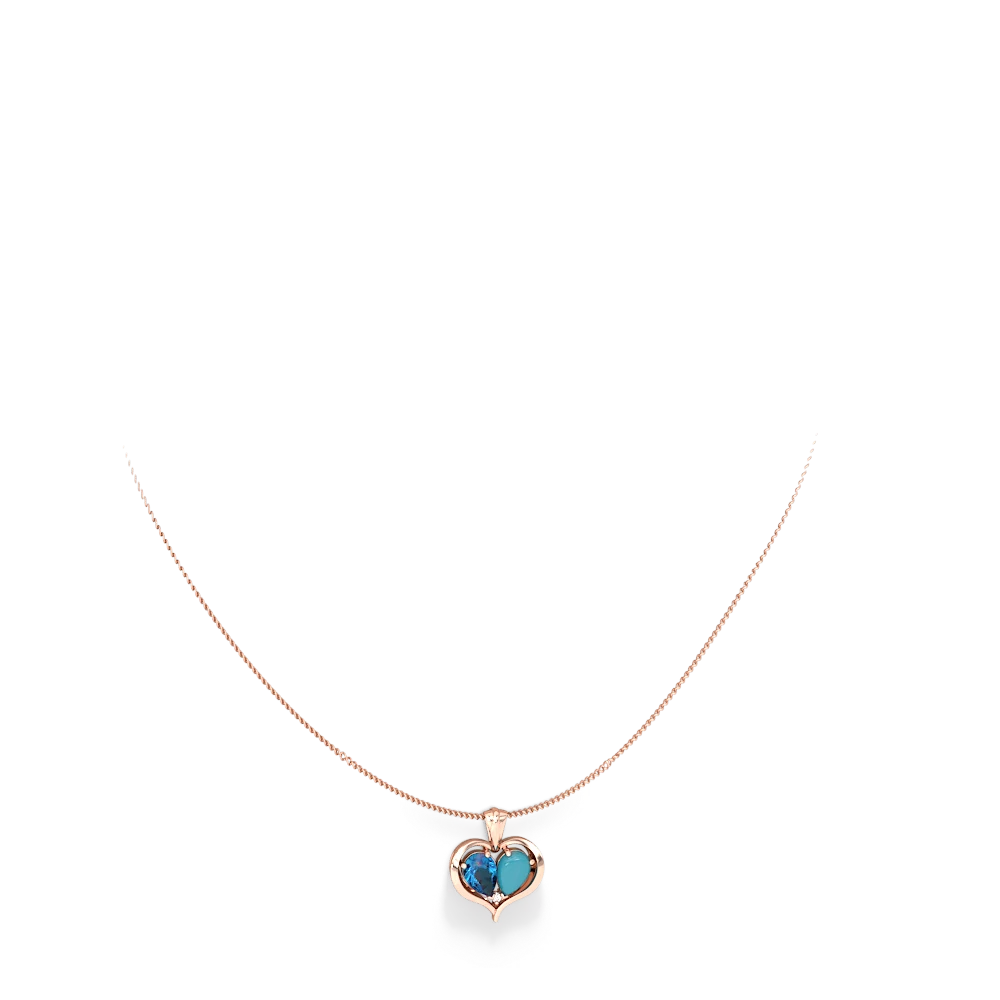 London Topaz Two Become One 14K Rose Gold pendant P5330