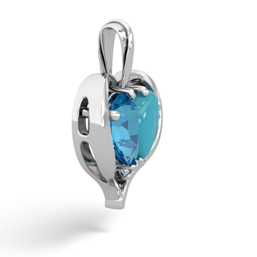 London Topaz Two Become One 14K White Gold pendant P5330