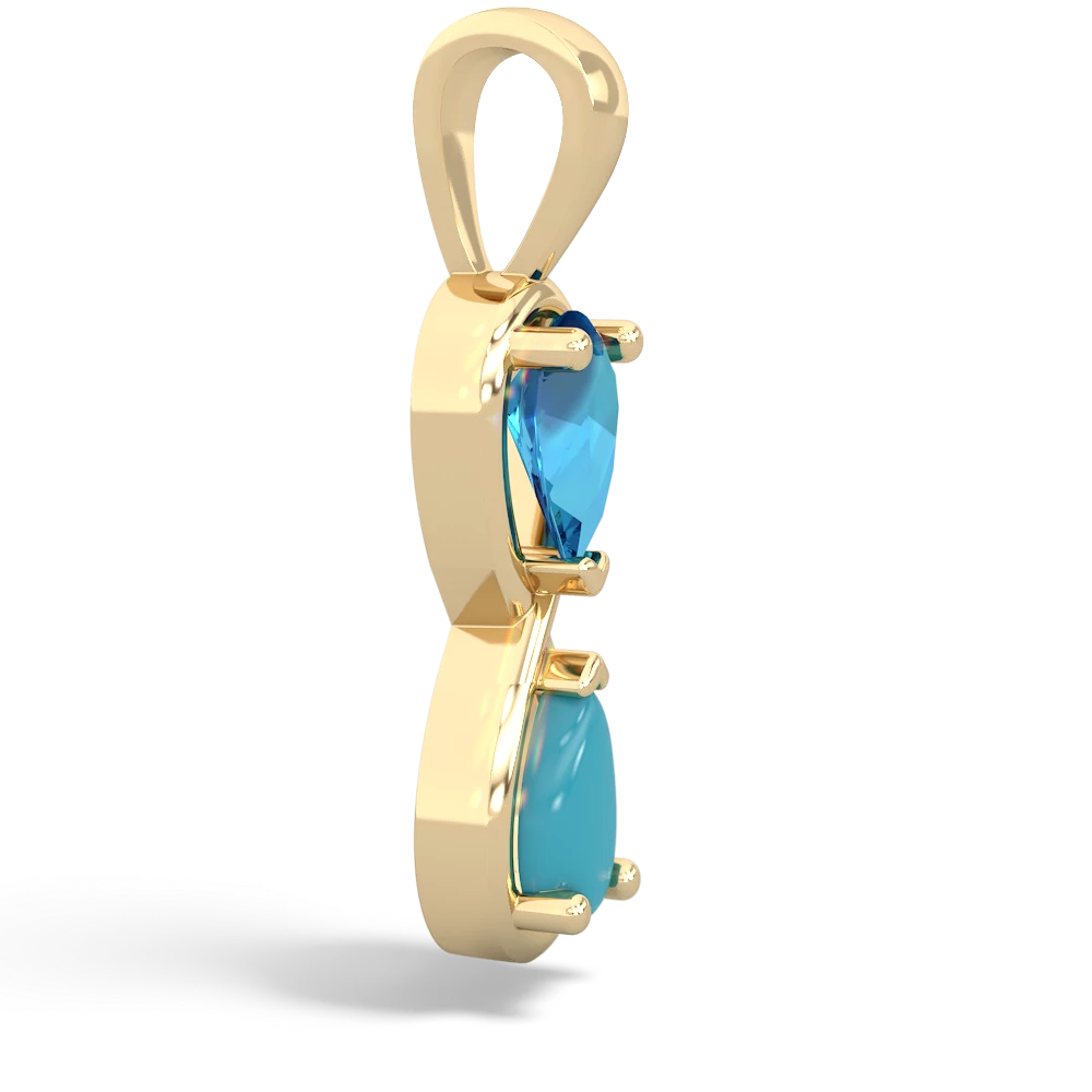 London Topaz Infinity 14K Yellow Gold pendant P5050