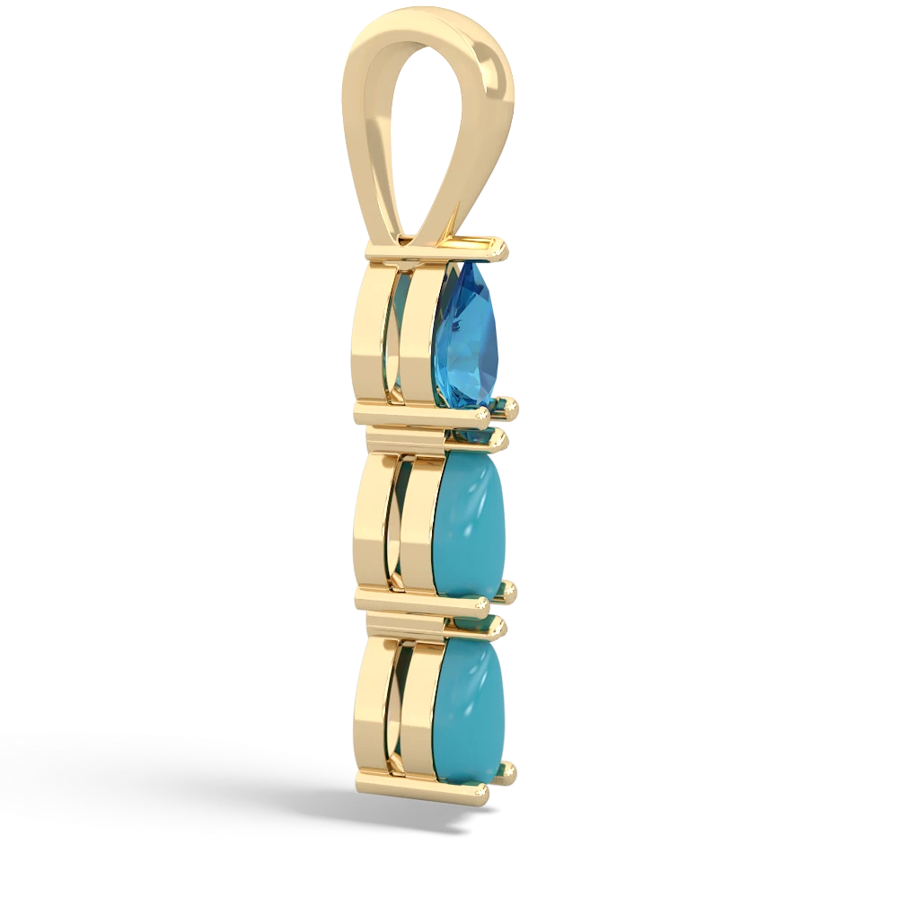 London Topaz Dew Drops 14K Yellow Gold pendant P2251