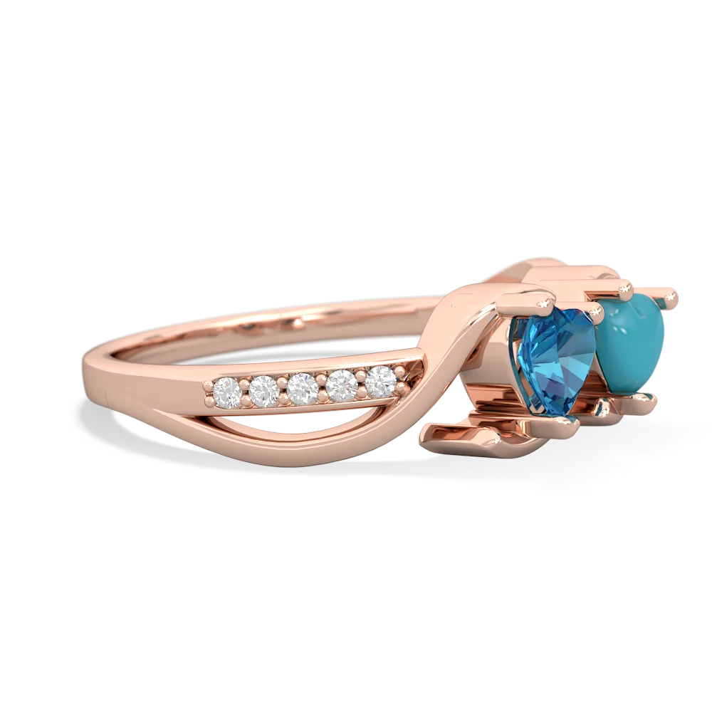 London Topaz Side By Side 14K Rose Gold ring R3090