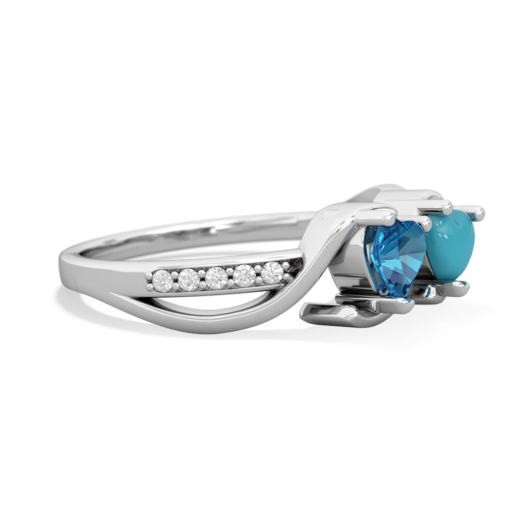 London Topaz Side By Side 14K White Gold ring R3090