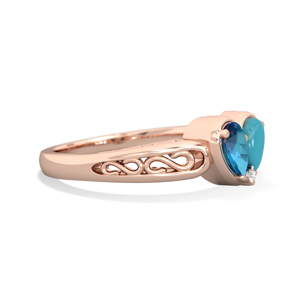 London Topaz Filligree 'One Heart' 14K Rose Gold ring R5070