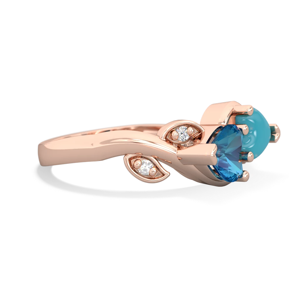 London Topaz Floral Elegance 14K Rose Gold ring R5790