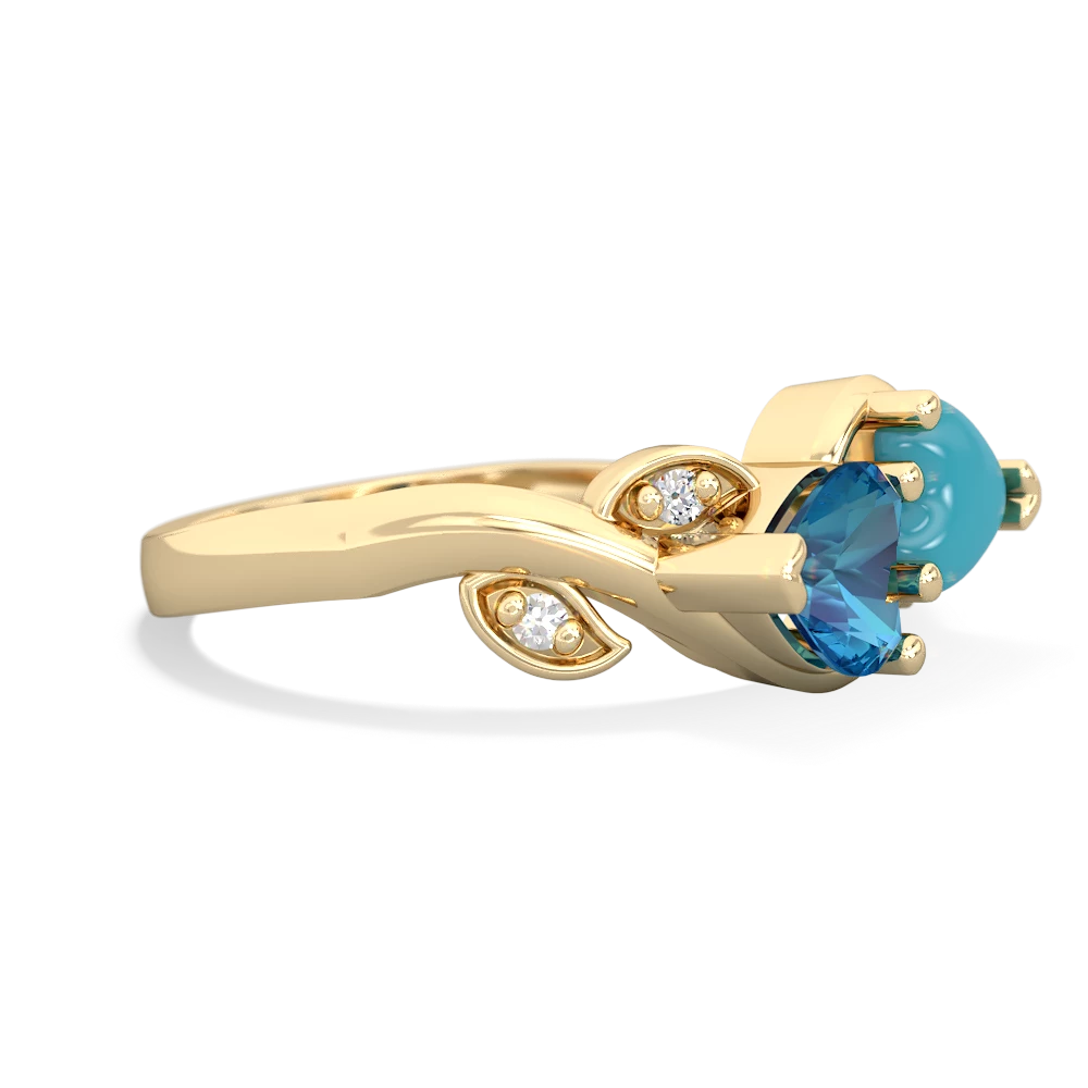 London Topaz Floral Elegance 14K Yellow Gold ring R5790