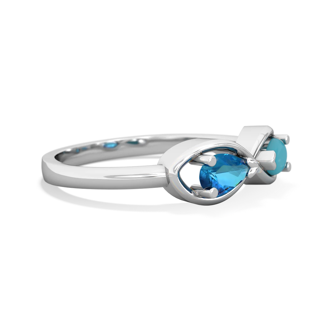 London Topaz Infinity 14K White Gold ring R5050