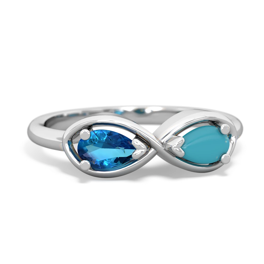 London Topaz Infinity 14K White Gold ring R5050