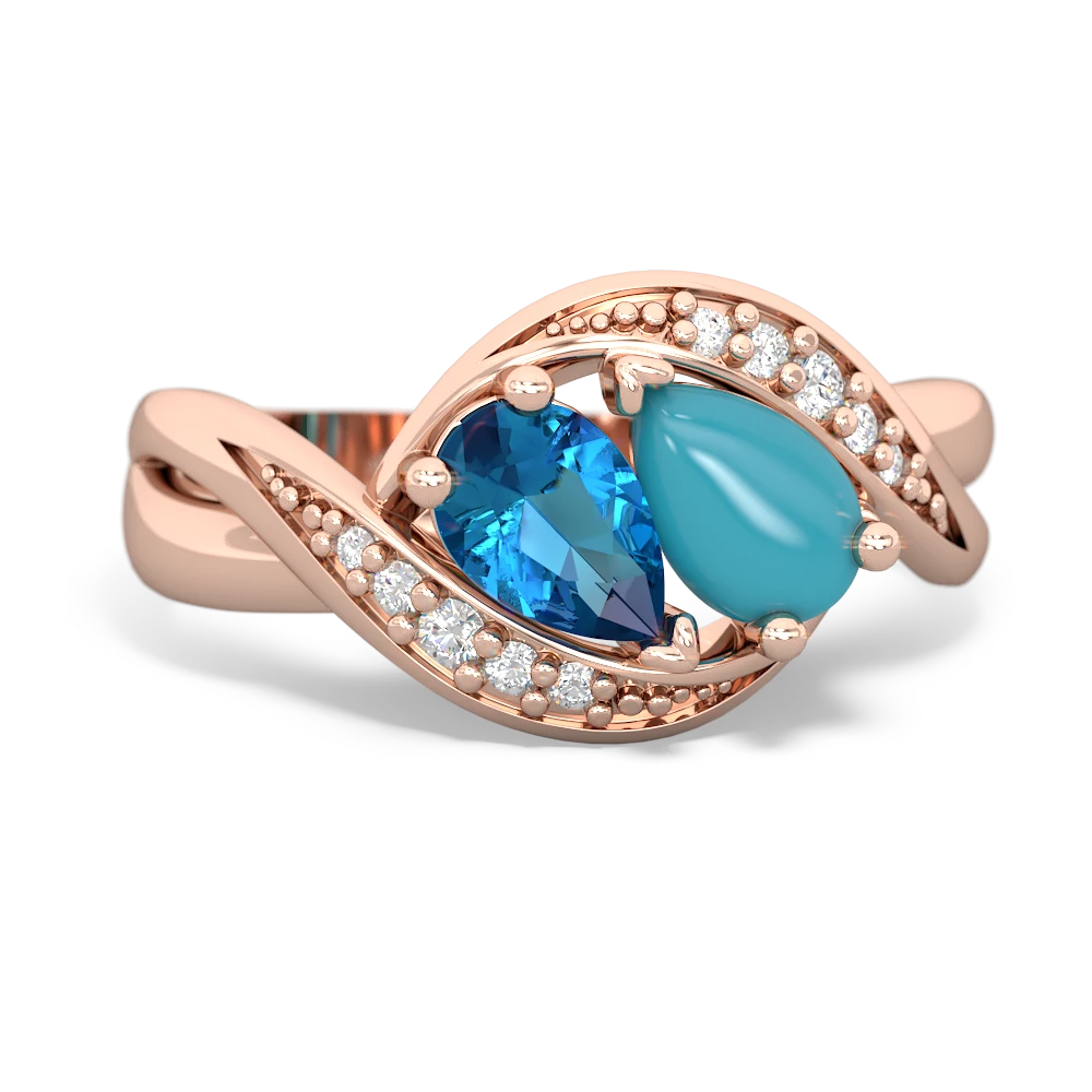 London Topaz Summer Winds 14K Rose Gold ring R5342