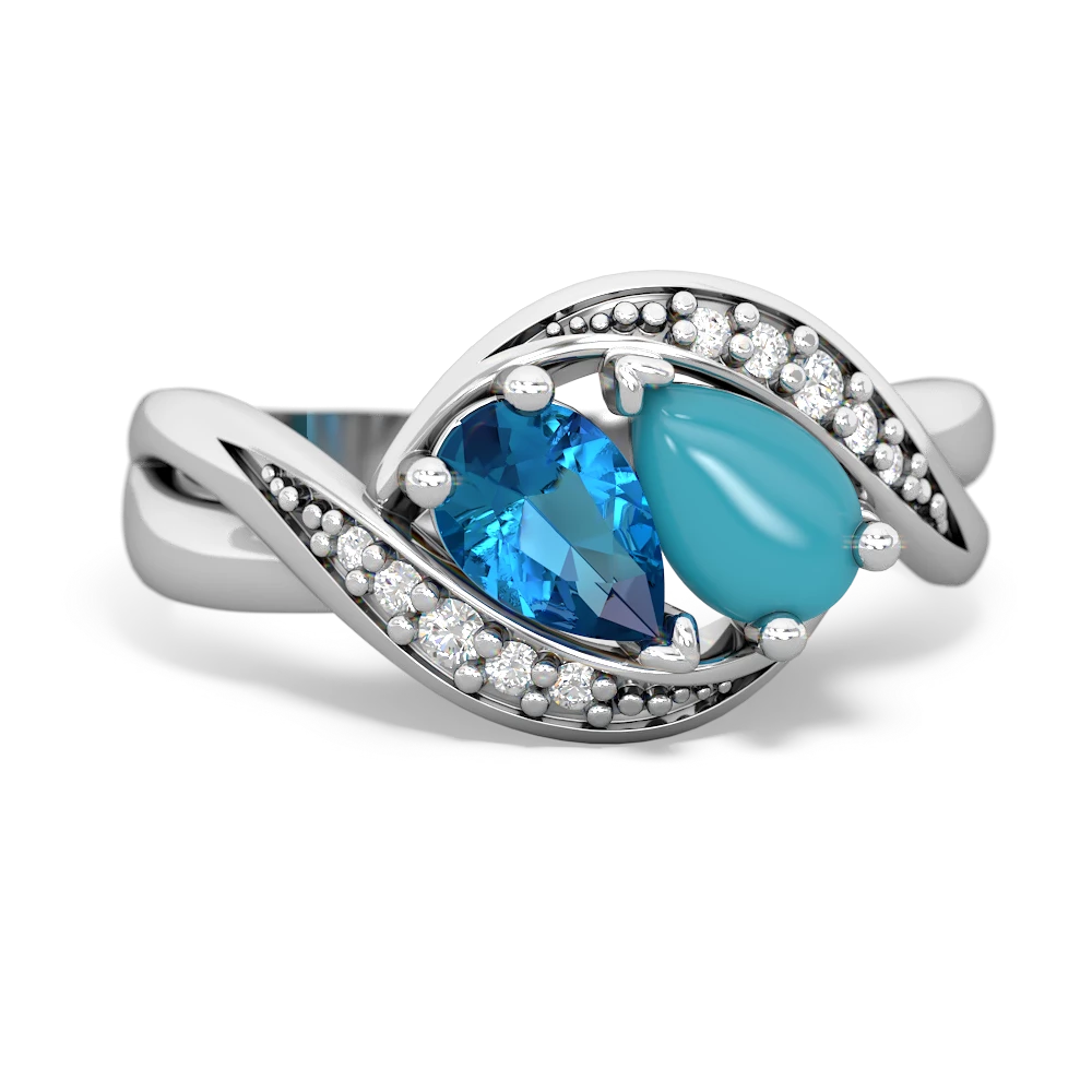 London Topaz Summer Winds 14K White Gold ring R5342