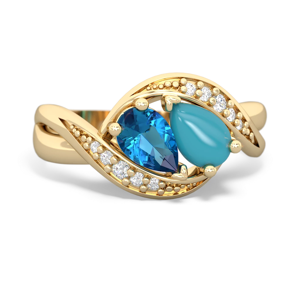 London Topaz Summer Winds 14K Yellow Gold ring R5342