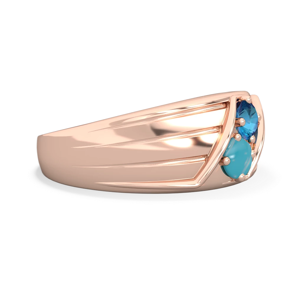 London Topaz Men's Streamline 14K Rose Gold ring R0460