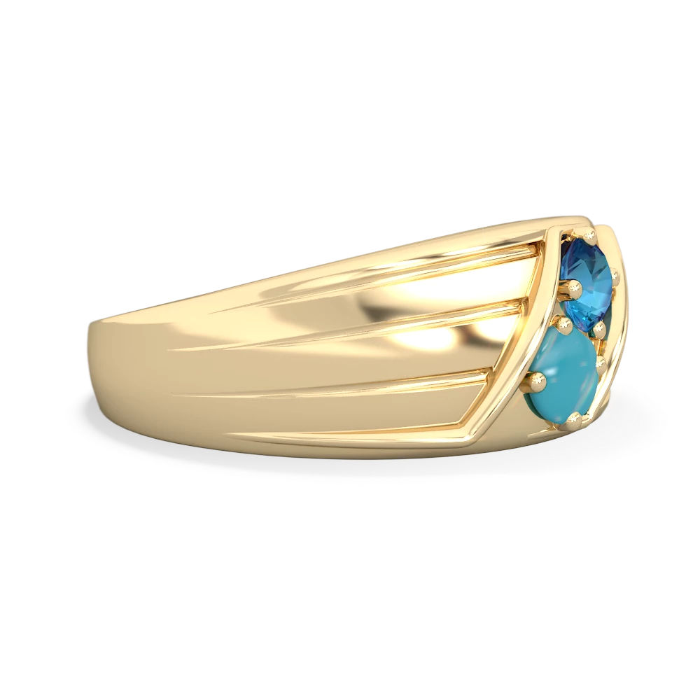 London Topaz Men's Streamline 14K Yellow Gold ring R0460