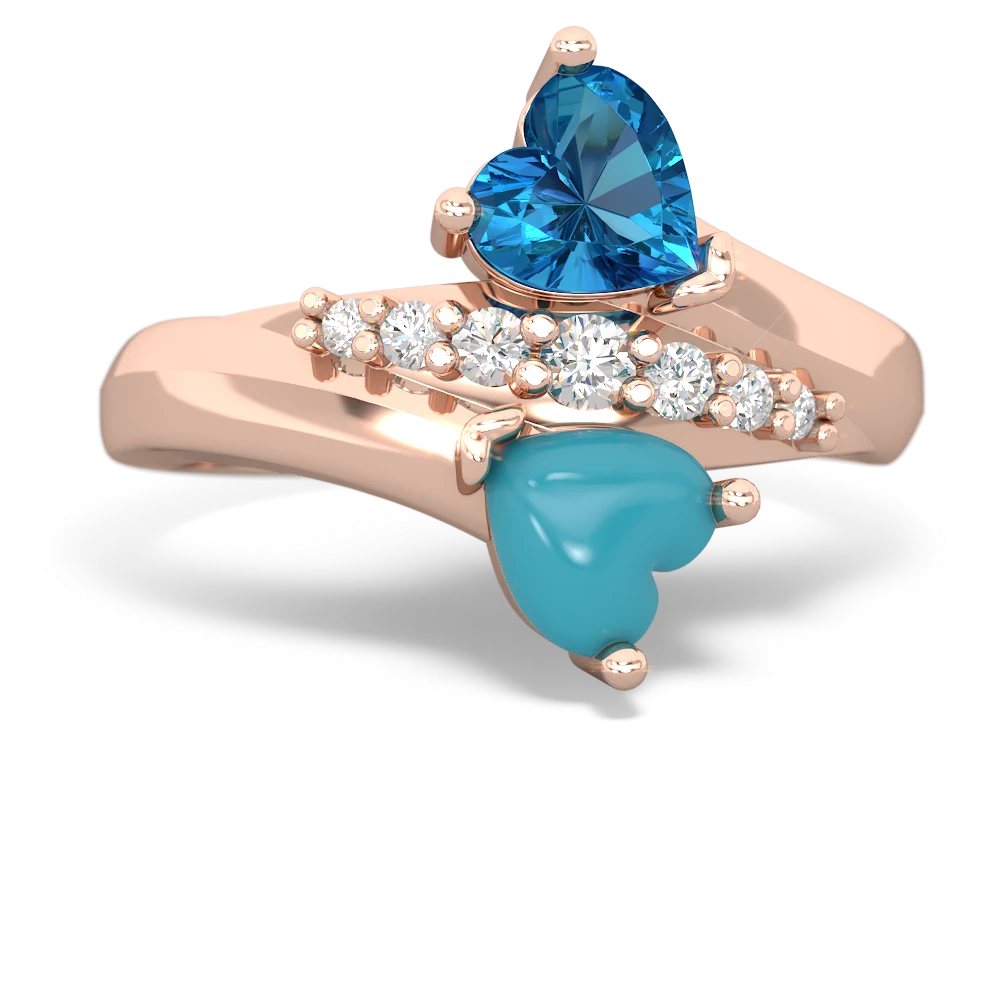 London Topaz Heart To Heart 14K Rose Gold ring R2064