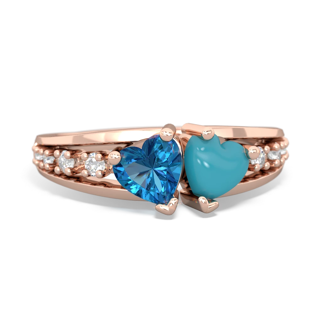 London Topaz Heart To Heart 14K Rose Gold ring R3342