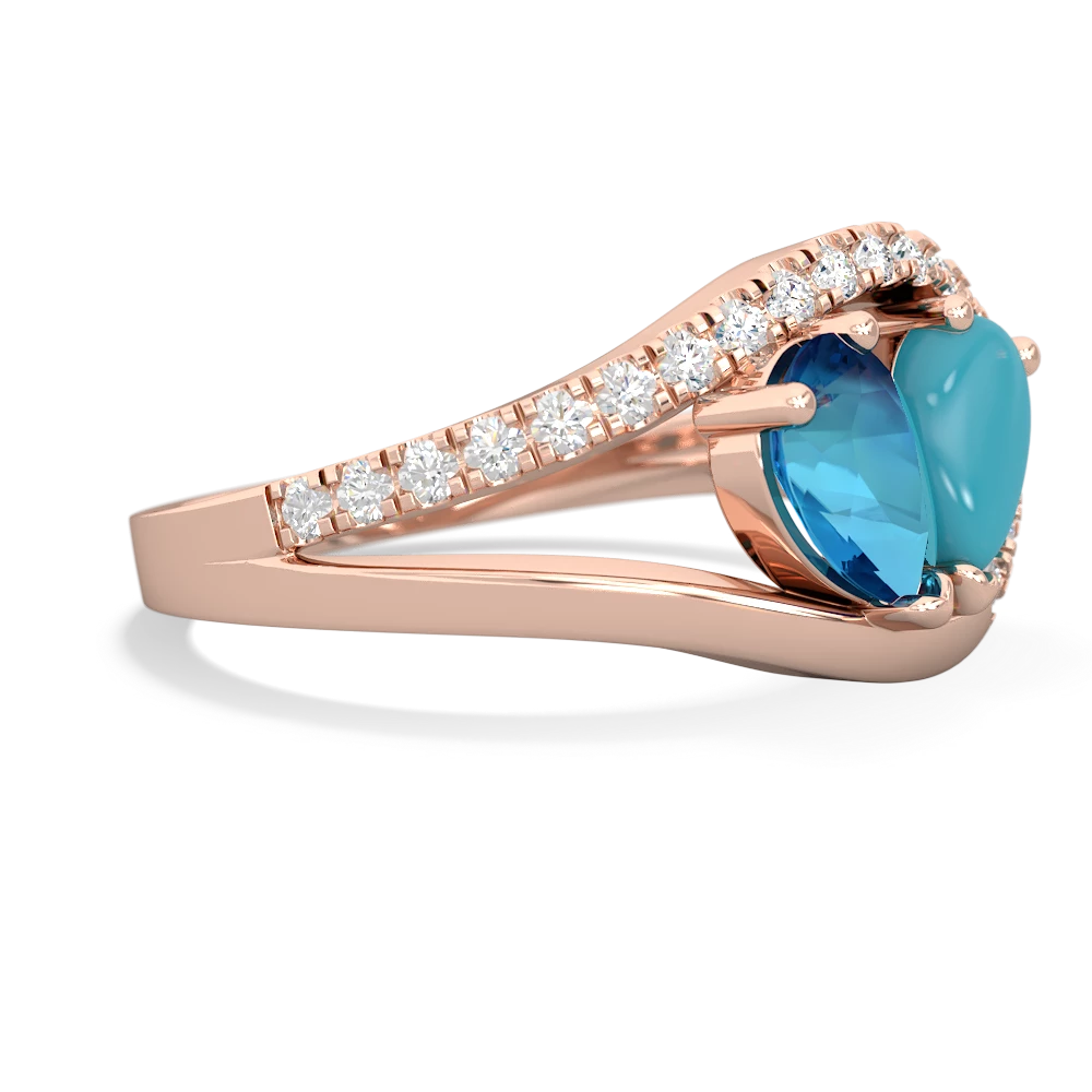 London Topaz Nestled Heart Keepsake 14K Rose Gold ring R5650