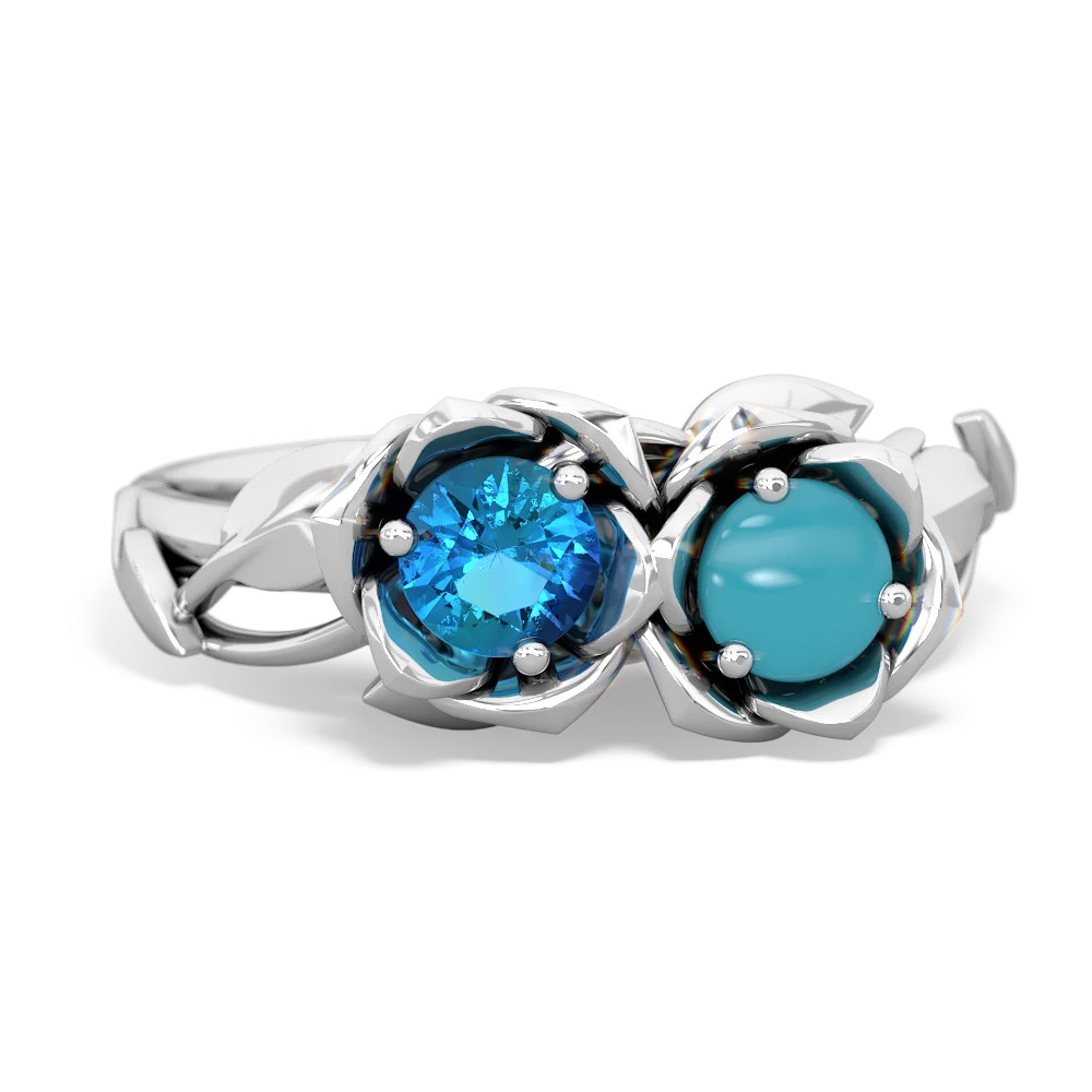 London Topaz Rose Garden 14K White Gold ring R5510