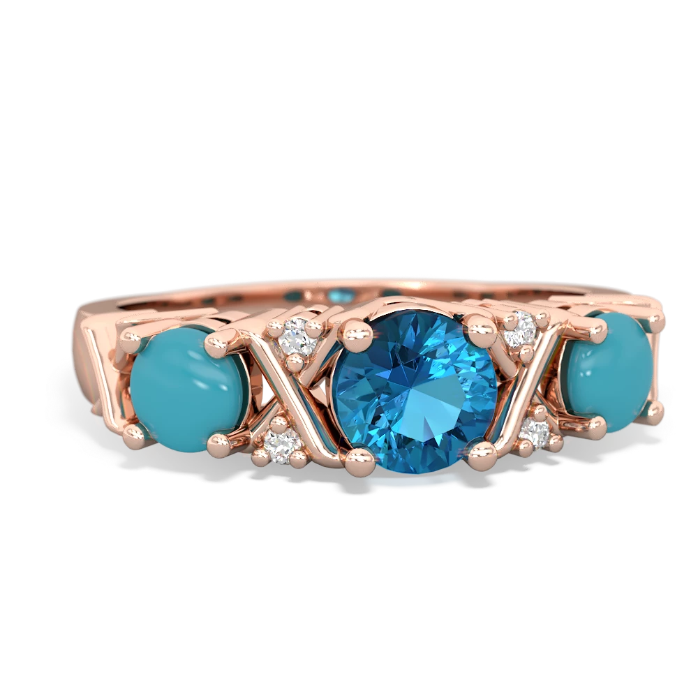 London Topaz Hugs And Kisses 14K Rose Gold ring R5016