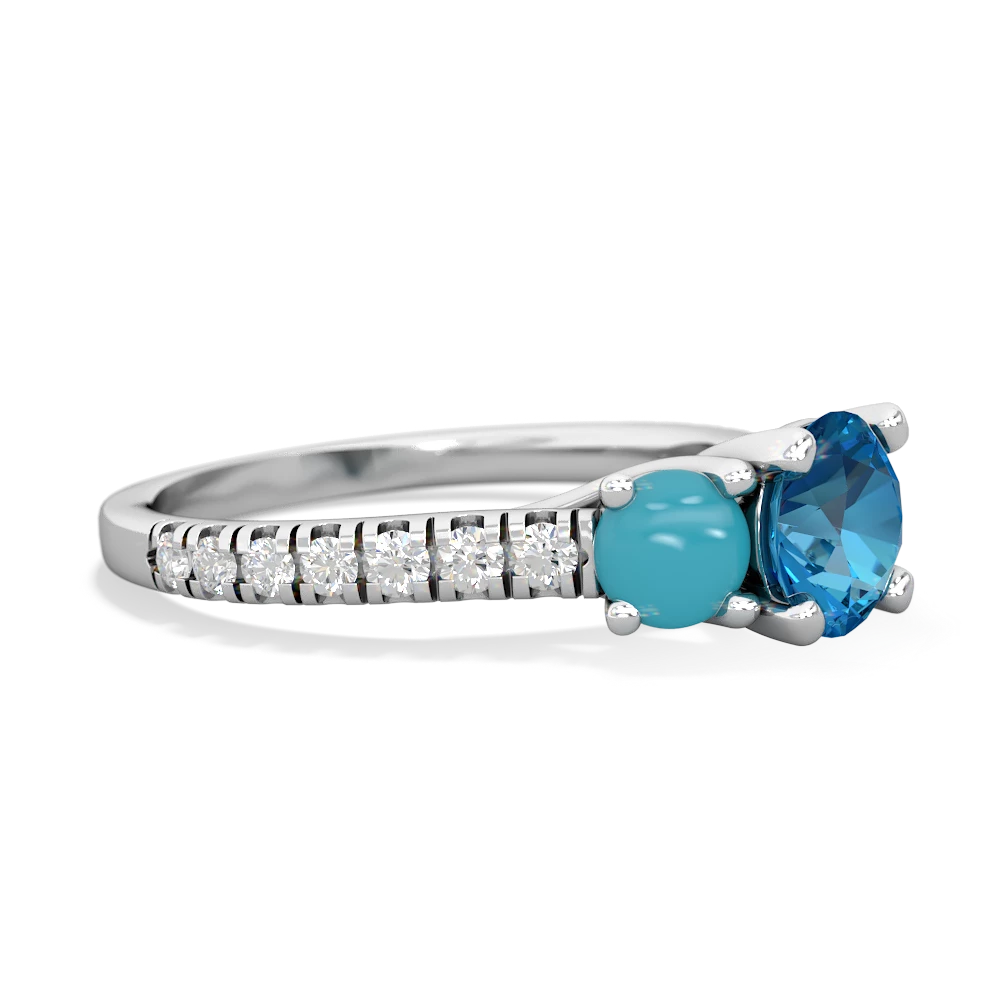 London Topaz Pave Trellis 14K White Gold ring R5500