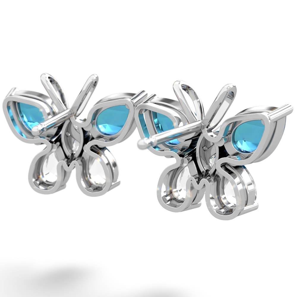 London Topaz Butterfly 14K White Gold earrings E2215