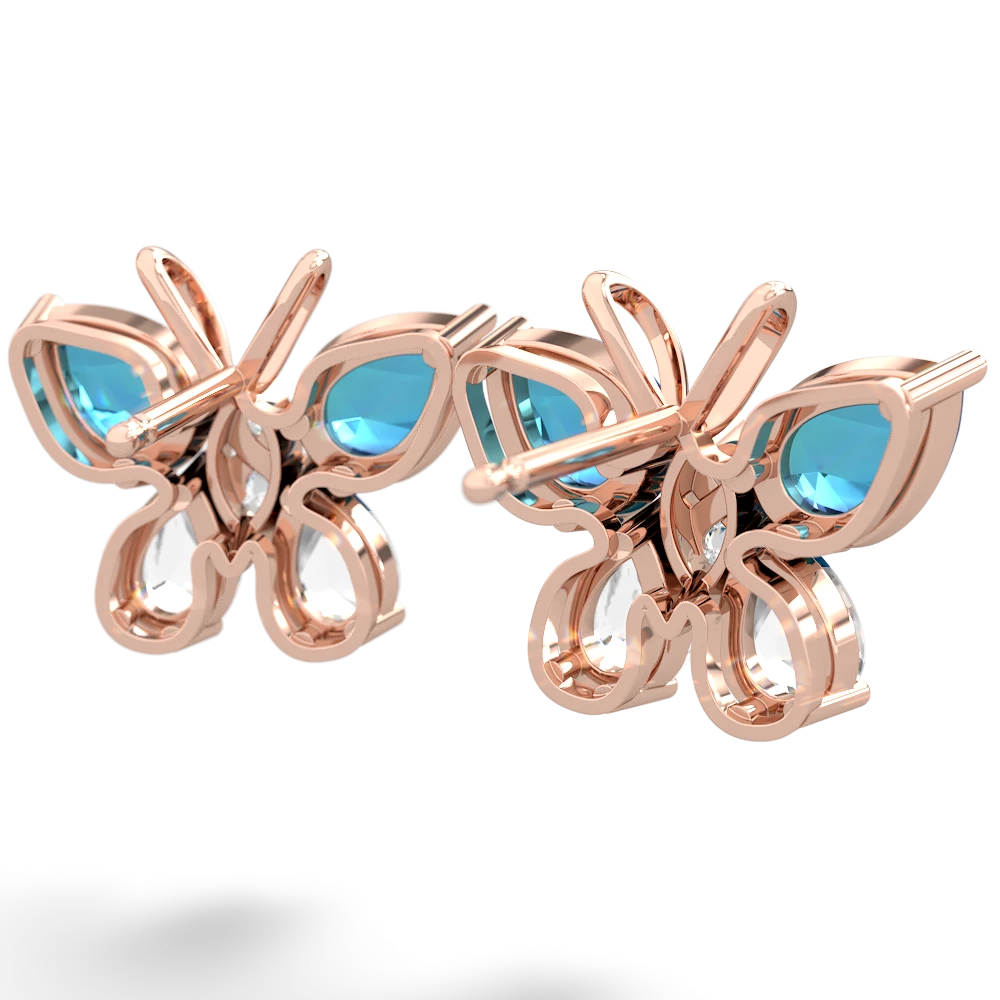 London Topaz Butterfly 14K Rose Gold earrings E2215