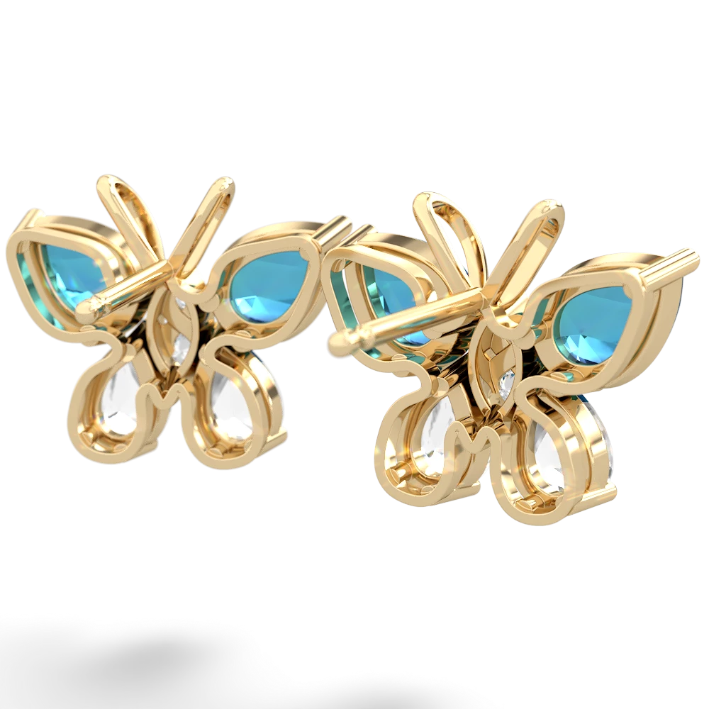 London Topaz Butterfly 14K Yellow Gold earrings E2215