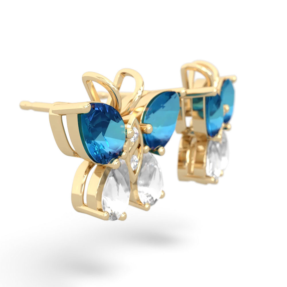 London Topaz Butterfly 14K Yellow Gold earrings E2215