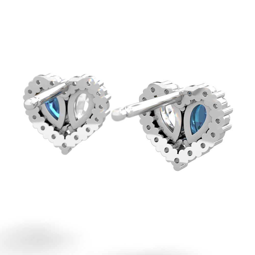 London Topaz Halo 14K White Gold earrings E7008