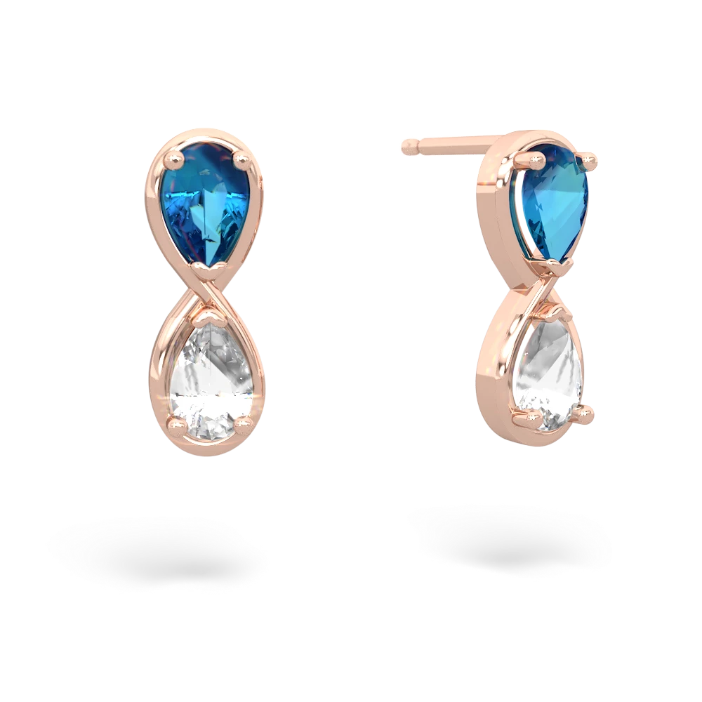 London Topaz Infinity 14K Rose Gold earrings E5050