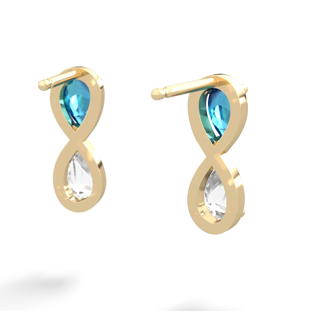 London Topaz Infinity 14K Yellow Gold earrings E5050