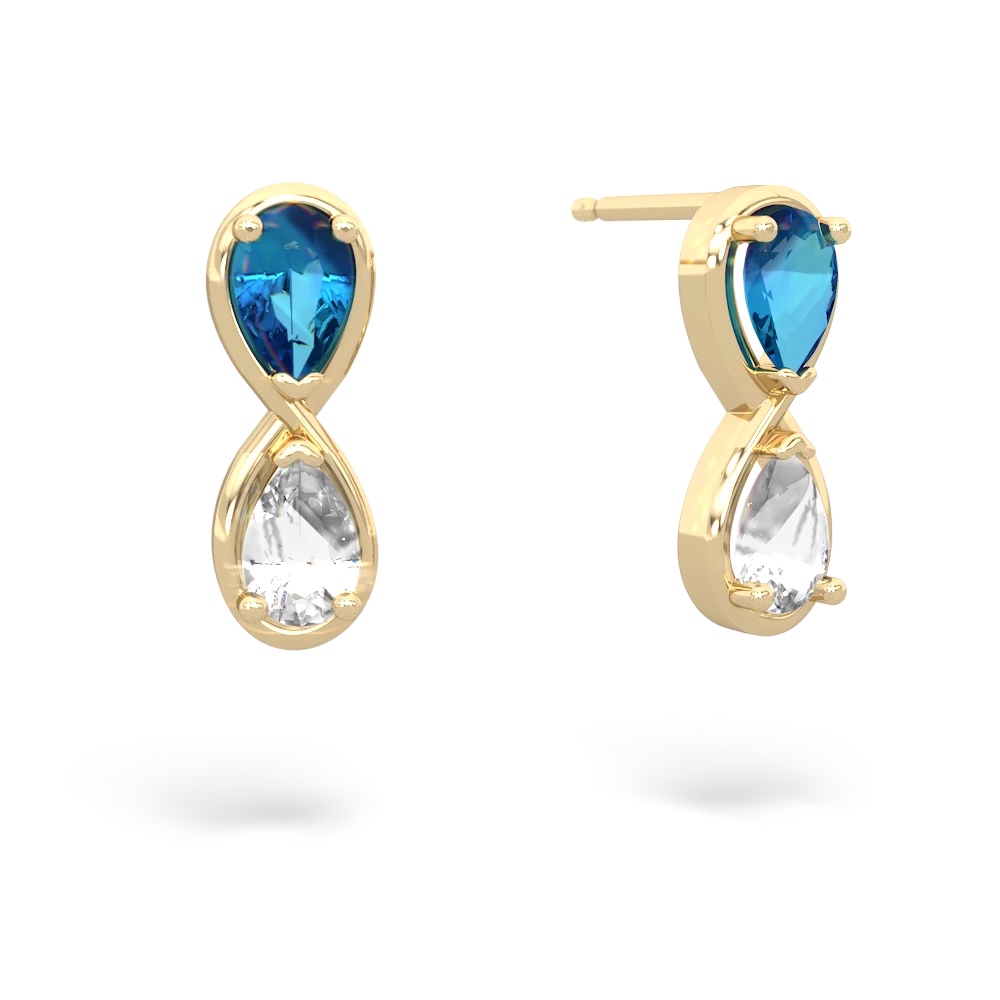 London Topaz Infinity 14K Yellow Gold earrings E5050