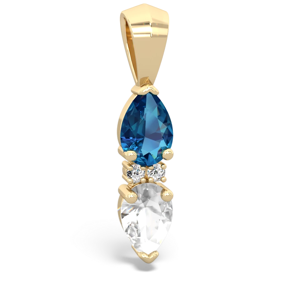 London Topaz Bowtie Drop 14K Yellow Gold pendant P0865