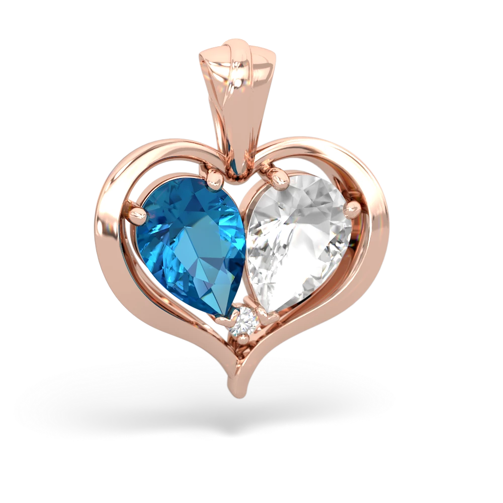 London Topaz Two Become One 14K Rose Gold pendant P5330