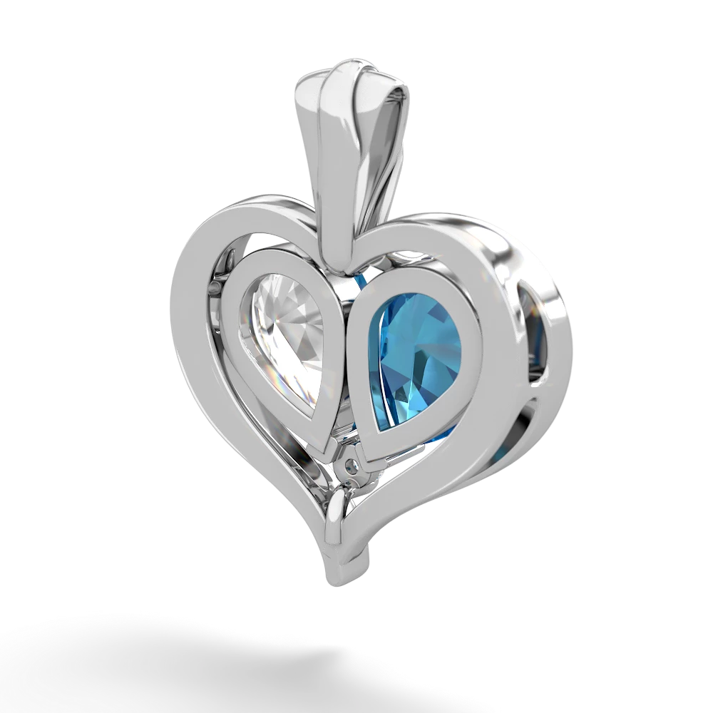 London Topaz Two Become One 14K White Gold pendant P5330