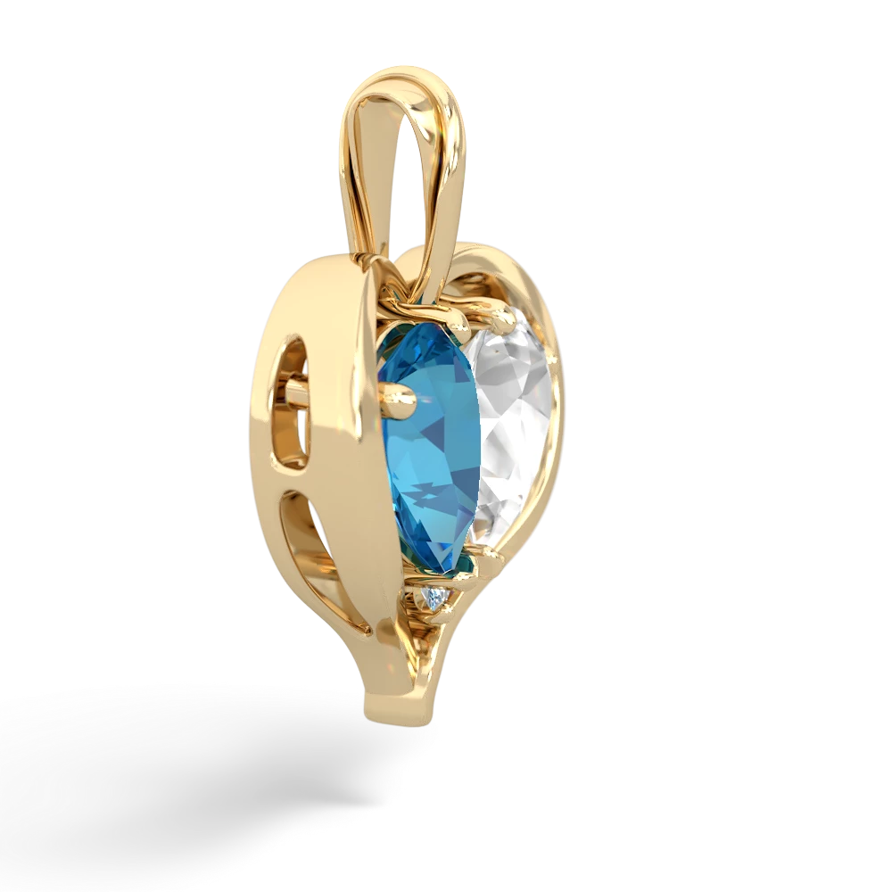 London Topaz Two Become One 14K Yellow Gold pendant P5330