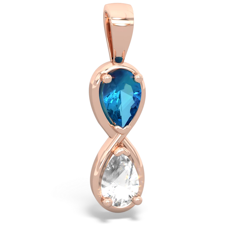 London Topaz Infinity 14K Rose Gold pendant P5050