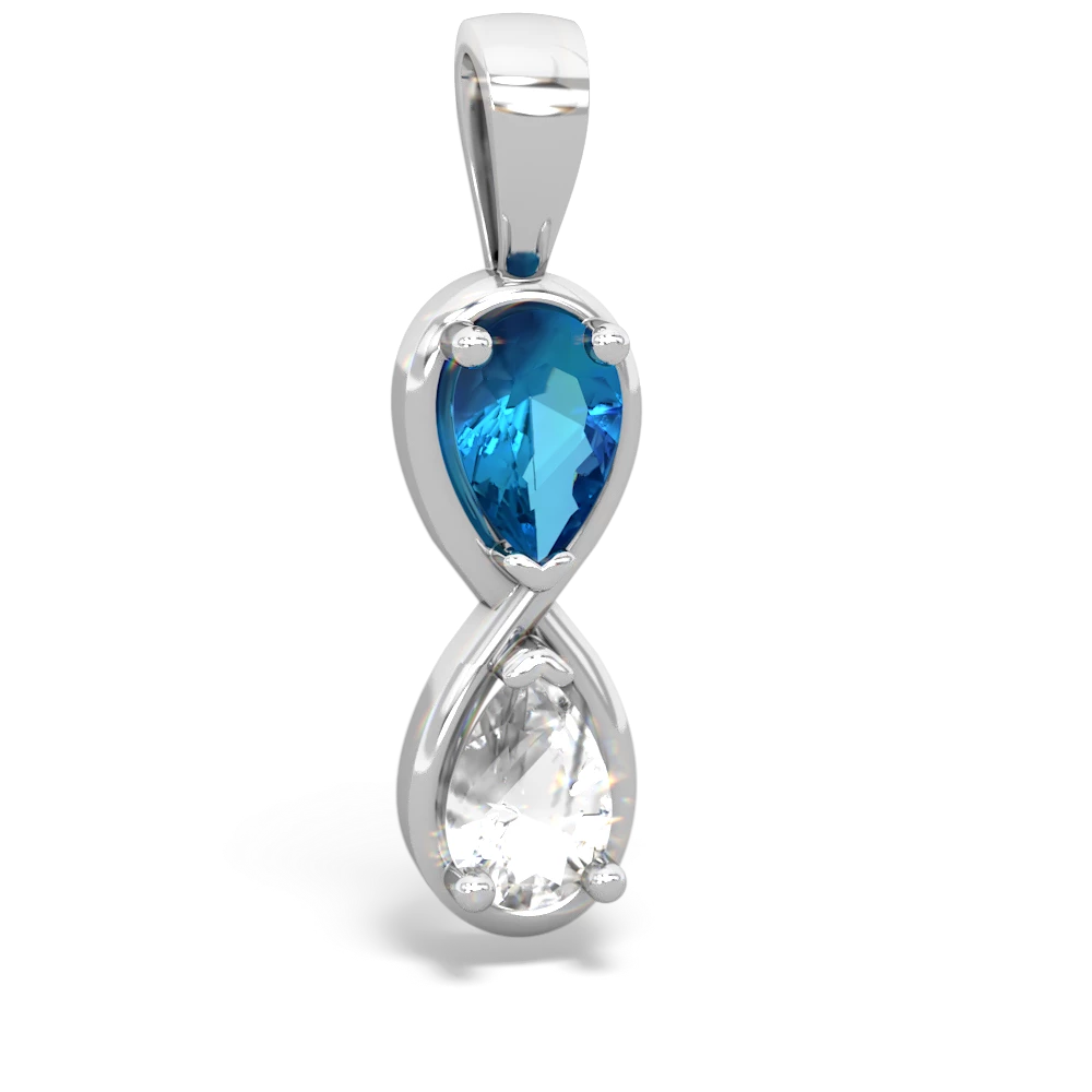 London Topaz Infinity 14K White Gold pendant P5050